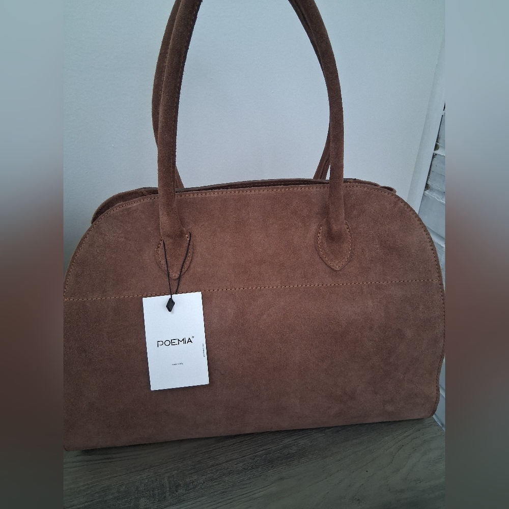 Viral Poemia Milano Empire Suede!👜 Genuine leather Made in Italy! Italian Suede